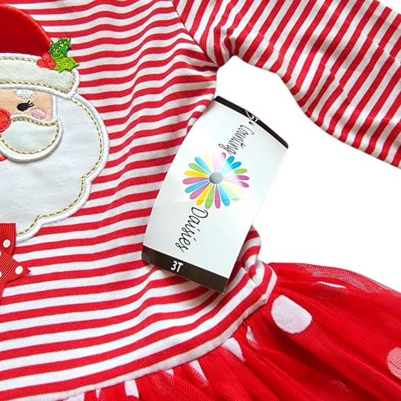 Toddler Girl Christmas Outfit Counting Daisies Dress Set Size 3T - Picture 11 of 11